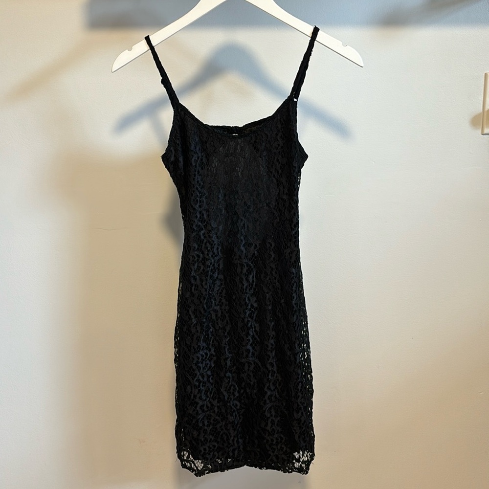 ASOS lace slip mini dress.